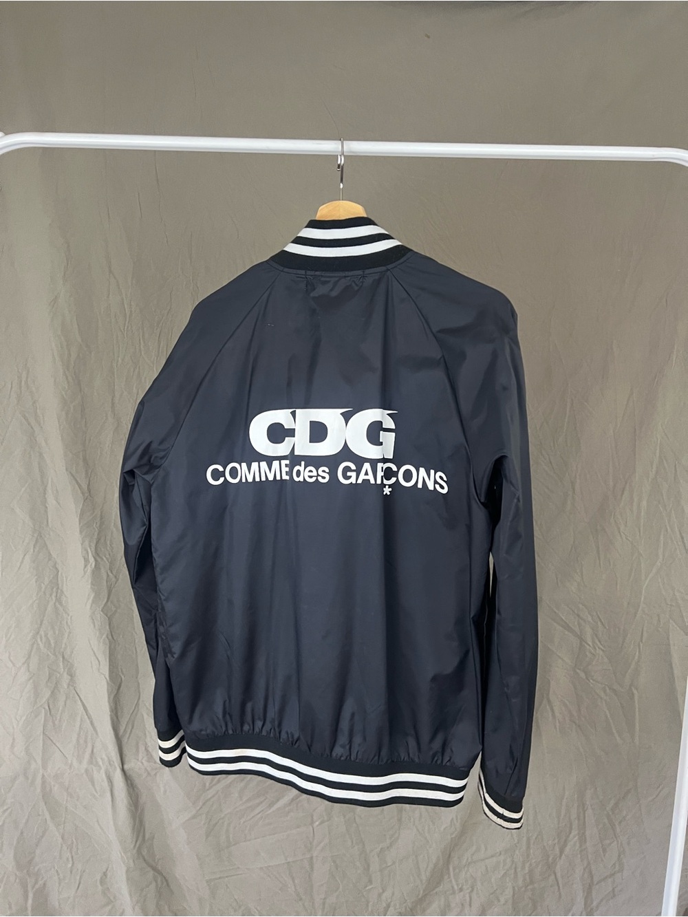 Comme des Garçons Black CDG Logo Varsity Bomber Jacket